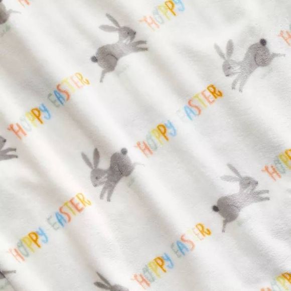 Hoppy Easter Throw Blanket Cream - Picture 2 of 3